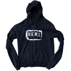 RENT Broadway Musical Theater Hoodie "No Day But Today" Black Sweatshirt Small